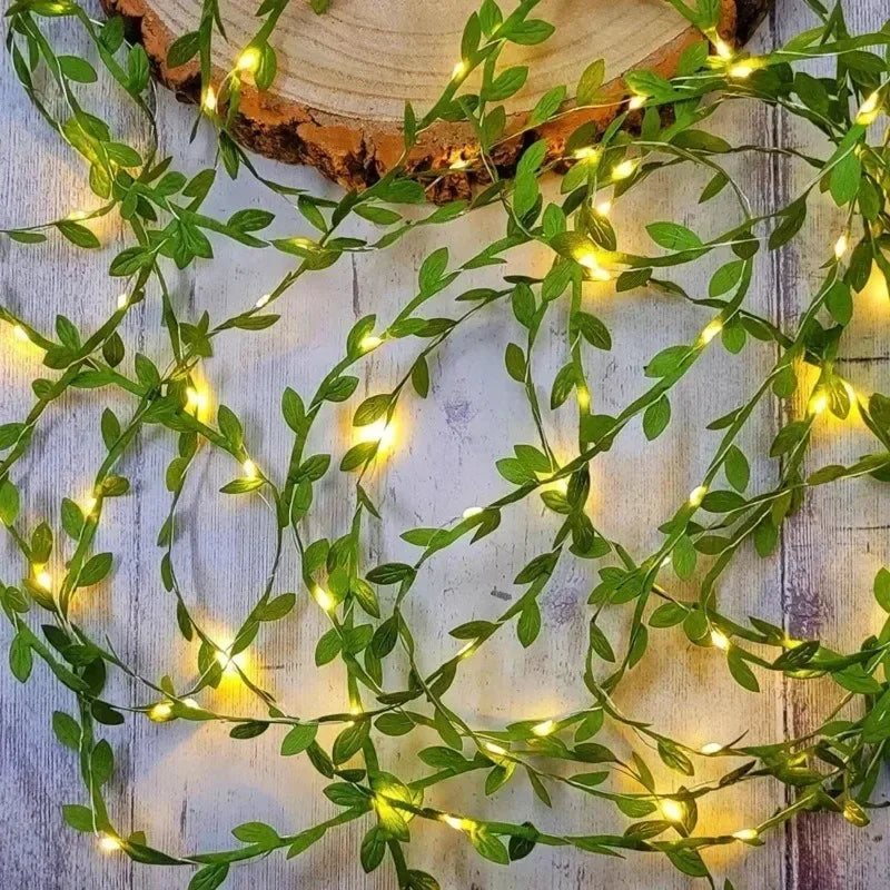 7M/12M/17M Maple Leaf Vine Fairy Lights String LED Solar Light Garden Decoration Waterproof Solar Lamp Wedding Christmas Garland