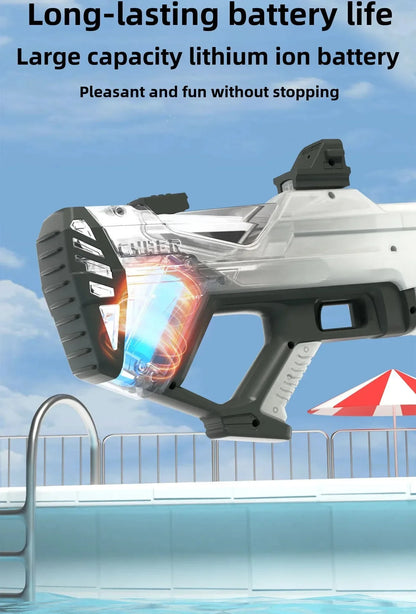 Electric continuous water gun fully automatic water absorption large capacity outdoor battles  summer water fights children toys