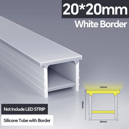 1M-10M LED Neon Rope Tube Soft Silicone Diffuser Channel Black/White Flexible Ribbon Strip Light for Recessed Channel