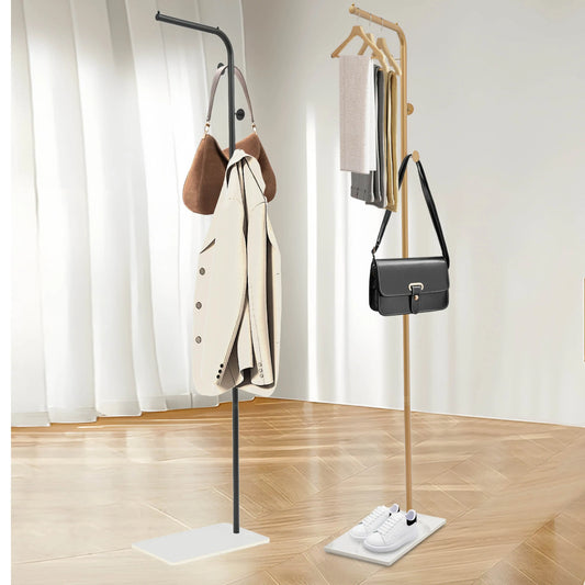 L-Shape Coat Rack Freestanding Coat Rack 170cm Gold/Black Coat Rack Capacity About 35kg Used in Hallways, Bedrooms,
