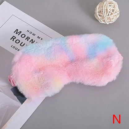 1Pc Sleeping Mask Sleeping Blindfold Soft Plush Eye Masks Cute Love Cloud Eye Cover Plush Mask Eyepatch Nap Health Eye Cover