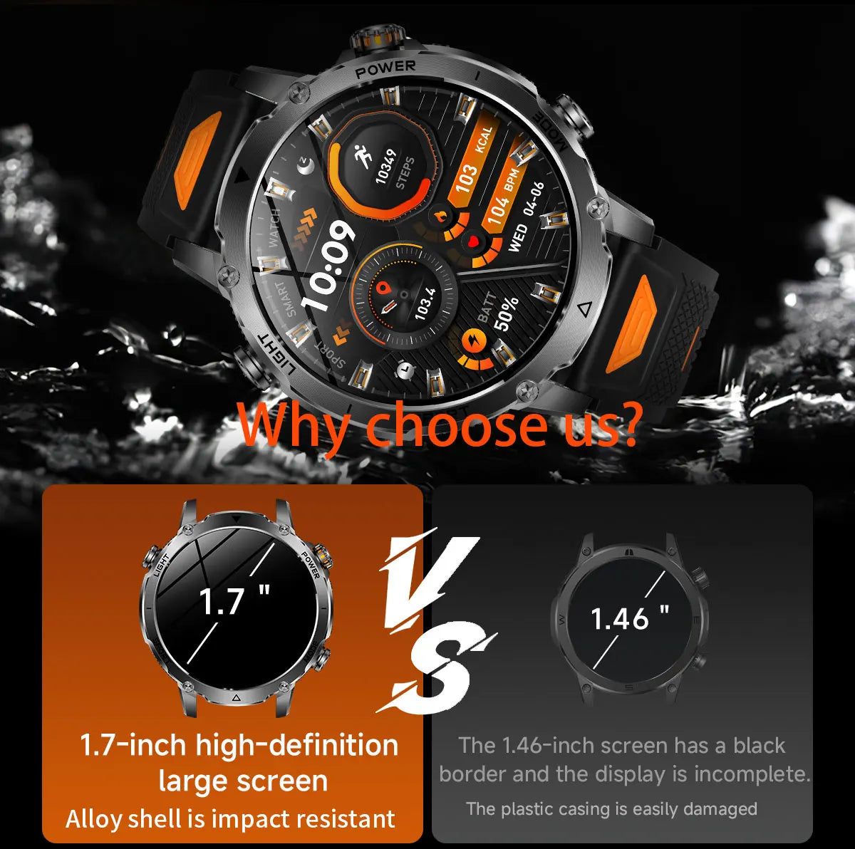 2026 Nowy Wojskowy CZOŁG Smartwatch Połączenia Bluetooth Wodoodporność 10ATM Bateria 1400mAh Monitorowanie Tętna Zegarek Sportowy Outdoor Męski