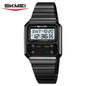 SKMEI 2448 Fashion Men Electronic Watch Vintage Business Luminous Calendar Waterproof Steel Strap Casual Digital Watches for Man