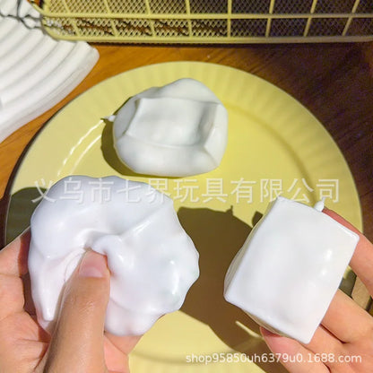 Tofu-Shaped Squishy Beads, Self-Made Crunchy Stress Relief Squishy Toys Satisfying Sound Effects for Filling Building Blocks