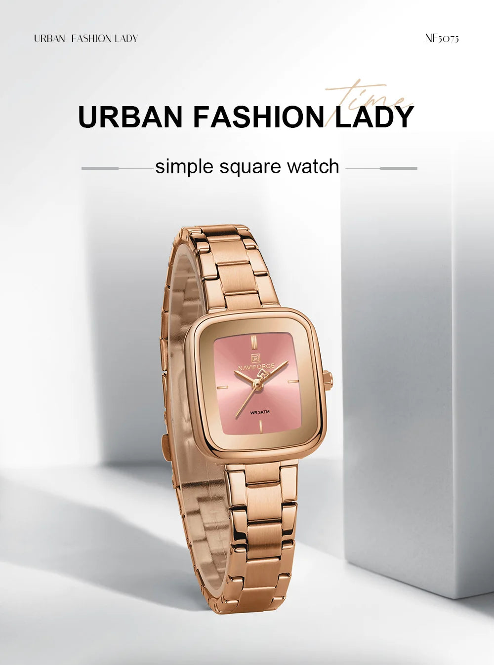 NAVIFORCE Women Quartz Watch Retro Fashion 3ATM Waterproof Stainless Steel High Quality Durable Elegant Daily Ladies Wristwatch