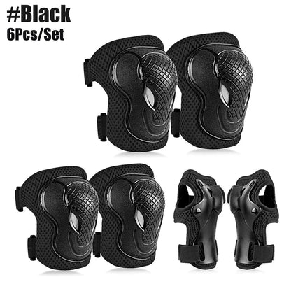 6Pcs/Set Kids/Youth Knee Pad Elbow Pads Guards Protective Gear Set for Roller Skates Cycling BMX Bike Skateboard Inline Skatings