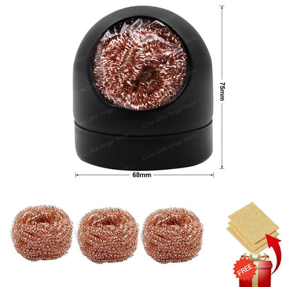 Soldering Iron Tip Cleaner Desoldering Cleaning Ball Tin Remover Soldering Iron Mesh Filter Welding Metal Wire Stand Steel Ball