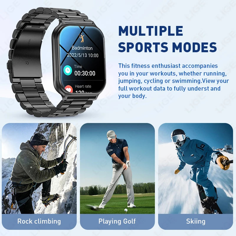 1.83" Smart Watch Sleep Heart Rate Monitor BT Call Messages Notifications Sports Fitness Tracker Watch for Women Men Android iOS