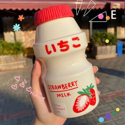 [H]480ml Plastic Water Bottle Drinking Bottle Shape Cute Kawaii Milk Shaker Bottle