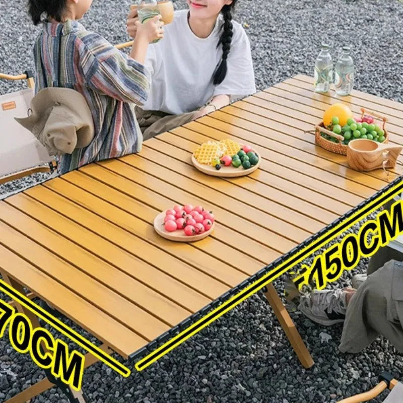 Outdoor Folding Camping Table Lightweight Compact Camping Picnics Portable Wooden Picnic Table Backyard Parties Beach Trips