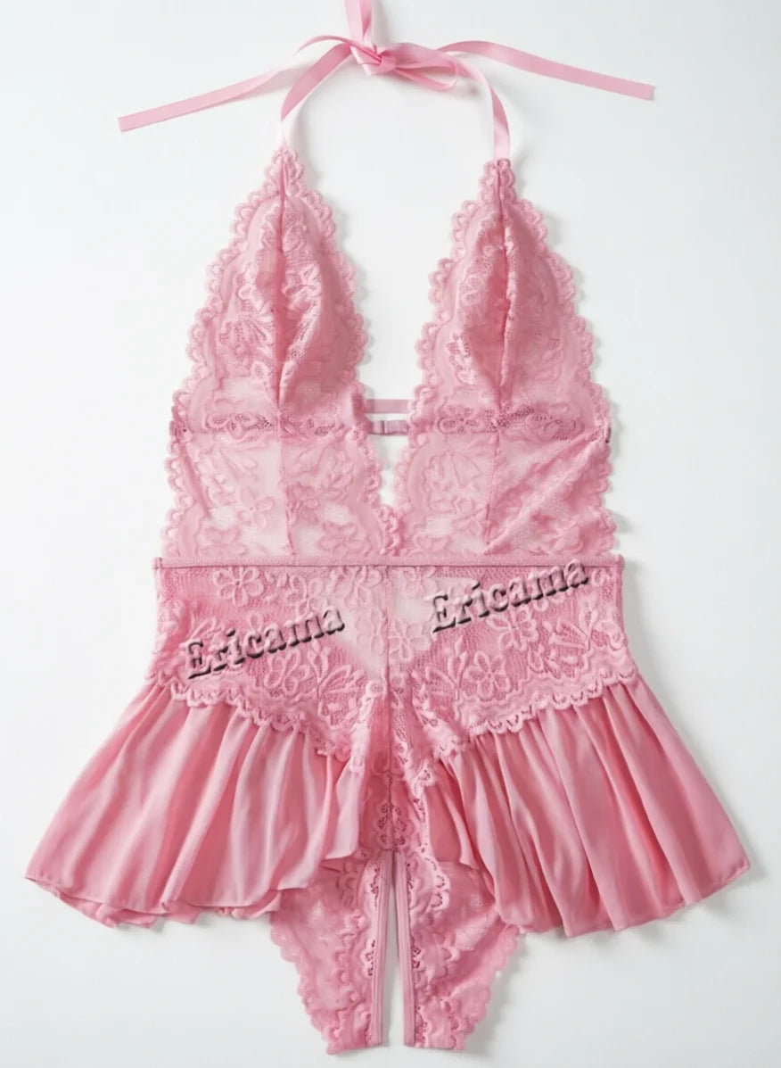 Push Up Women's Hollow Erotic Lingerie Set Lace Transparent Underwear Slim Fit Erotic Bra Set Lace Sexy Fashion Sleepwear Dress
