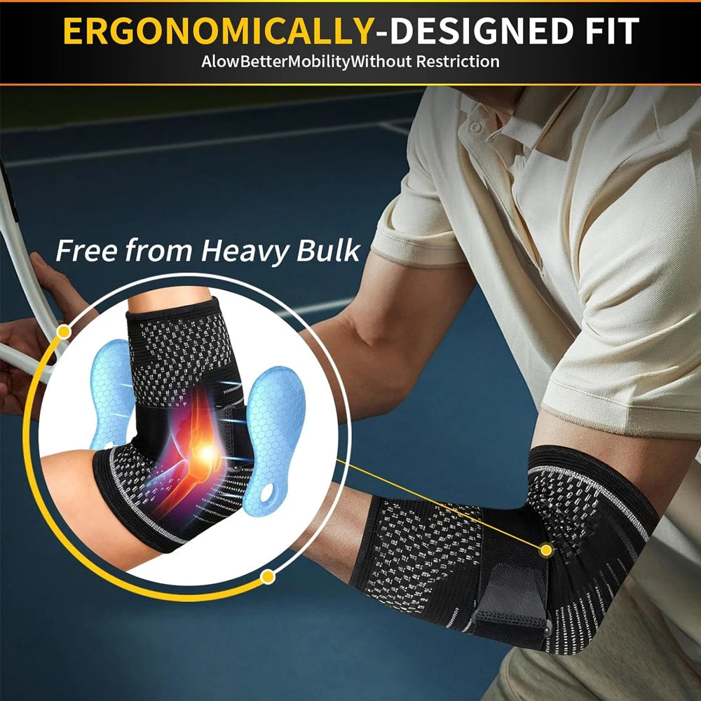 1PCS Elbow Brace - Tennis Compression Sleeve - Wrap for Golfers,Left or Right Arm - Tendonitis Support Strap for Golf,Men Women