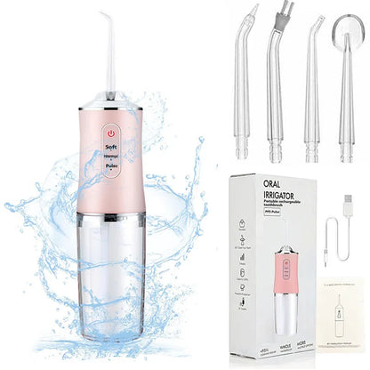 Powerful Battery Portable Electric Individual 230 Ml 3 Modes Toothbrush Combo Teeth Cleaning Oral Irrigator Water Dental Flosser