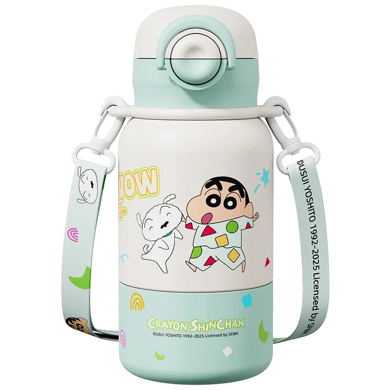X&W Kids Thermos Bottle Cute Crayon Shin-Chan Thermos Cup Ice Tumbler Stainless Steel Straw Cup Anime Peripheral Gifts Water Cup