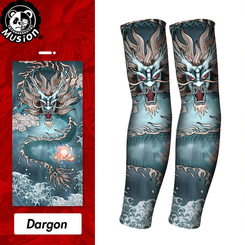 Musion New Seamless Tattoo Sleeves Anti UV Dust Hand Sock Arm Sleeves Fishing Motorcycle Bicycle Unisex Tattoo Sleeve Set A Pair