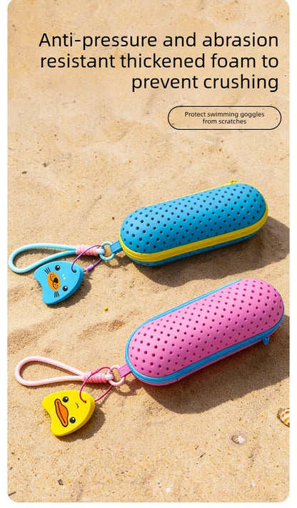 Perforated EVA Breathable Swim Goggle Storage Case with Handle Portable Glasses Sunglasses Case Swimming Gear Accessories