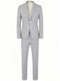 Men Summer Striped Seersucker 2 Piece Suit Wrinkle Free Light Blazer Trousers All Match Gentleman Daily Outfit