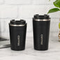 Thermo Cafe Coffee Mug - 380/510ML Leak-Proof Travel & Car Thermos, Double Stainless Steel for Tea, Water, Coffee