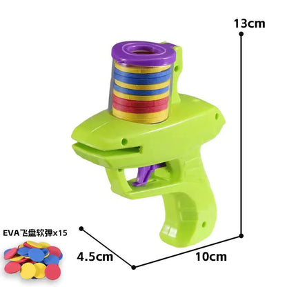 Kids Outdoor Game Foam Disc Gun Toy Flying Disc Shooting Launcher Fight Soft Gun Boys Girls Interactive Parent-child Sport Toy