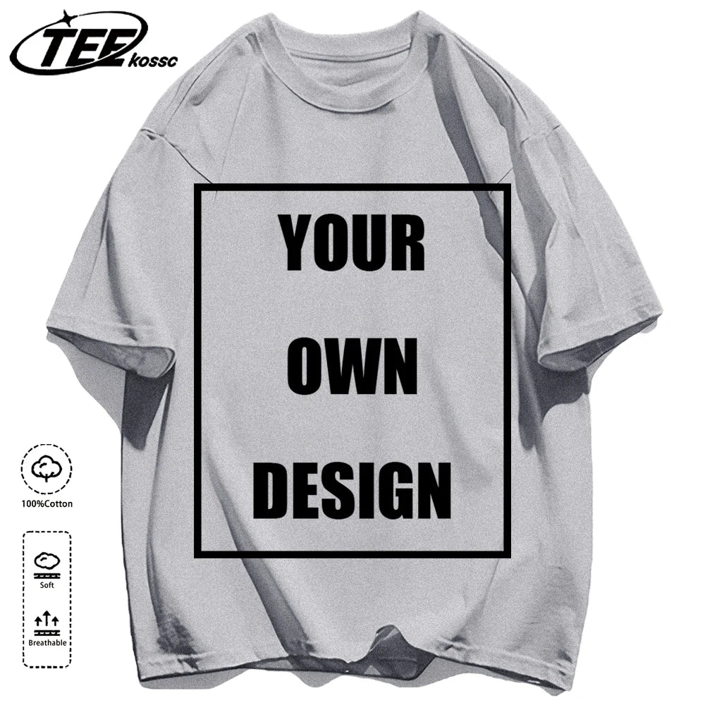 Men's Personalized T-shirt 100%Cotton Tee Custom Shirt Make Your Design Logo Text Men Women Design Your Gift Couple Tshirt