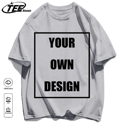 Men's Personalized T-shirt 100%Cotton Tee Custom Shirt Make Your Design Logo Text Men Women Design Your Gift Couple Tshirt