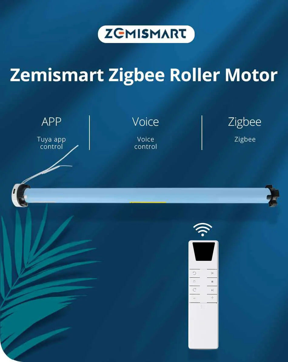 Zemismart Zigbee Roller Shade Motor with Battery For 37 38mm Tube Works with Tuya and Smart Life APP Alexa Google Home Control