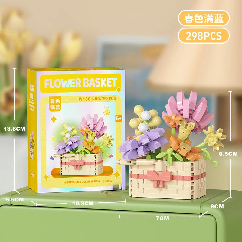 Bouquet Flower Mini Diy Building Block Toys for Children Bricks Blocks for Adults Constructor Micro Bricks Construction Set Gift