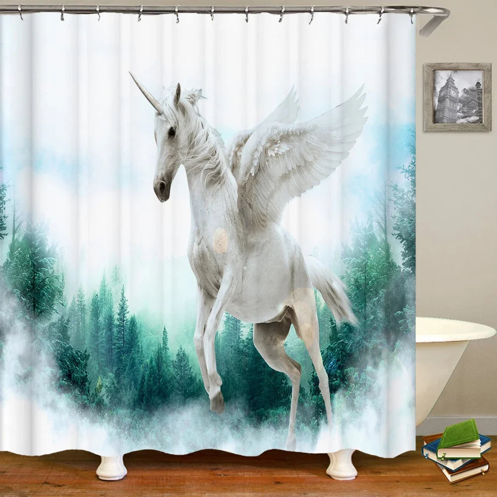 Cat shower curtains bathroom shower curtain Cute 3D fabric shower curtain with hooks funny waterproof shower curtain or Mat