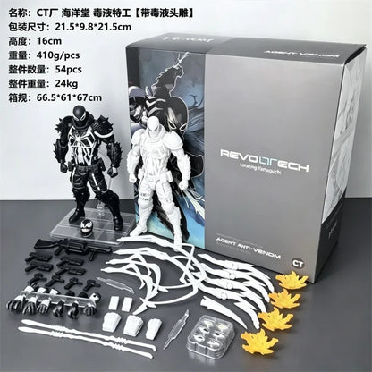 16CM CT Toys Kaiyodo Revoltech Yamaguchi Agent Venom Articulated Action Figure Collectible Model Kit Movable Surprise Toys Gift