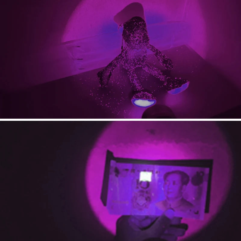 Blue/395nm UV Flashlight Ultraviolet Nail Lamp Torch Curing Cat Tinea Pet Urine Stain Marker Leakage Ore Money Scorpion Light