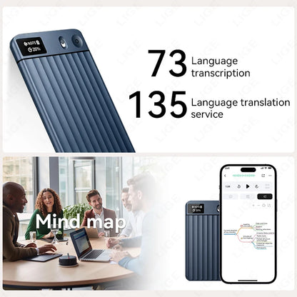 LIGE AI Voice Recorder GPT Intelligent APP Control Audio Mind Map Real Time Transcription Translate Summary Phone Call Recording