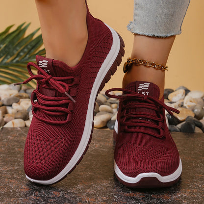 Women's Lightweight Knit Walking Shoes Comfort Breathable Mesh Sneakers with Accent & Anti-Slip Sole，Free shipping