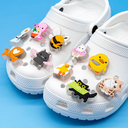 1/16pcs LED Shoe Charms Salamander Unicorn Dogs Lighted Shoe Decorations Yellow Duck LED Pins Accessories for Women Men Kids