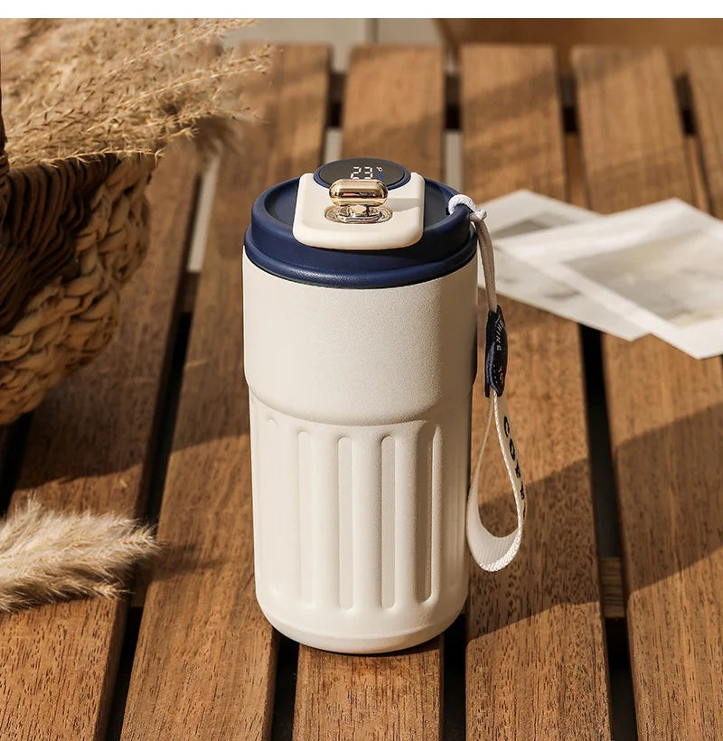 Smart Temperature Display Thermos Bottle 450ml 316 Stainless Steel Portable Office Thermal Coffee Mug