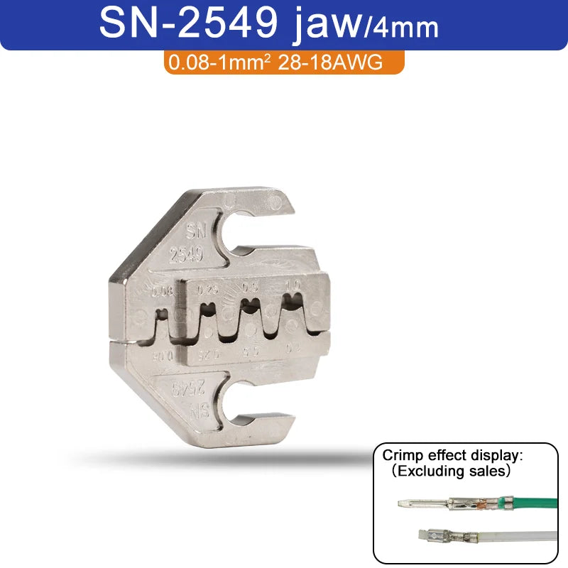 1 pcs Jaw (Width 4mm/SN Pliers) Powder Alloy For TAB 2.8 4.8 6.3 XH2.54 Plug Insulation Tube Terminal Tools Crimping Pliers