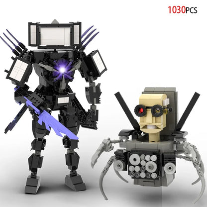 Moc Skibidi Toilet Figures Model Blocks Titan Cameraman Speakerman Construction Toys Party Halloween Decoration Boys Gifts