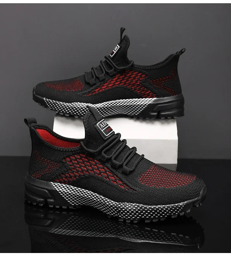 YRZL Running Shoes Men Comfortable Lightweight Grey Walking Sneakers Breathable Air Mesh Non Slip Casual Tennis Shoes for Men