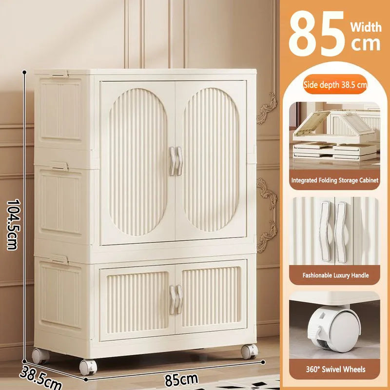 Foldable Baby Closet Plastic Infant Wardrobe Children's Clothing Storage Cabinet for Home Bedroom No Installation Needed