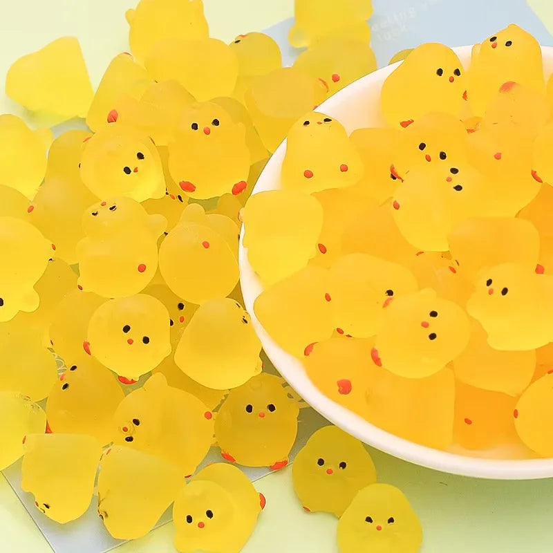 5-40PCS Mini Fluorescence Chicken Moss Toy Microlandscape Miniature Chick Figurines Fairy Garden Accessories Home Decor Crafts