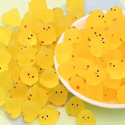 5-40PCS Mini Fluorescence Chicken Moss Toy Microlandscape Miniature Chick Figurines Fairy Garden Accessories Home Decor Crafts