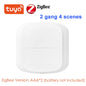 Tuya Smart WiFi/Zigbee Switch Push Button Switch 2Gang 4 Scene Wireless Smart Home Remote Controller Automation Scenario Switch