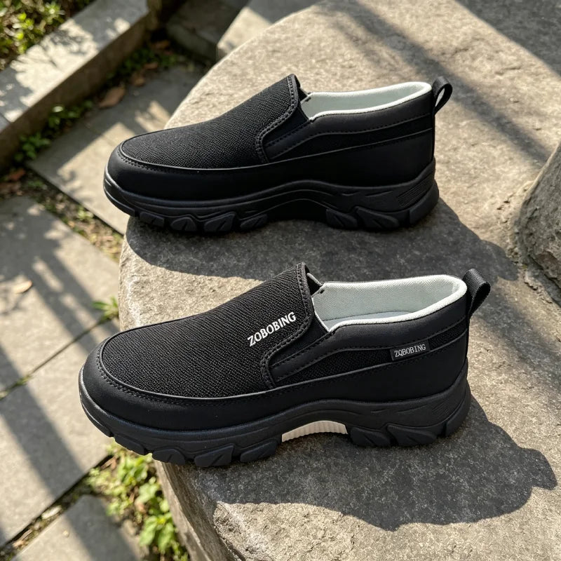 2026 New Men's Loafers Spring Large Size 39-48 Round-Toe Men's Moccasins Slip-On Mature Men's Shoes Simple Lightweight Casual Shoes