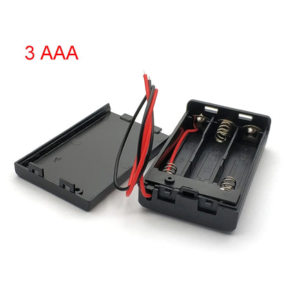 AAA Battery Holder Case Box with Leads with ON/OFF Switch Cover 2 3 4 Slot Standard Battery Container