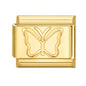 Fashion Women Men Gold Color Heart Butterfly Flower Italian Charm Link Fit 9mm Stainless Steel Bracelet DIY Jewelry