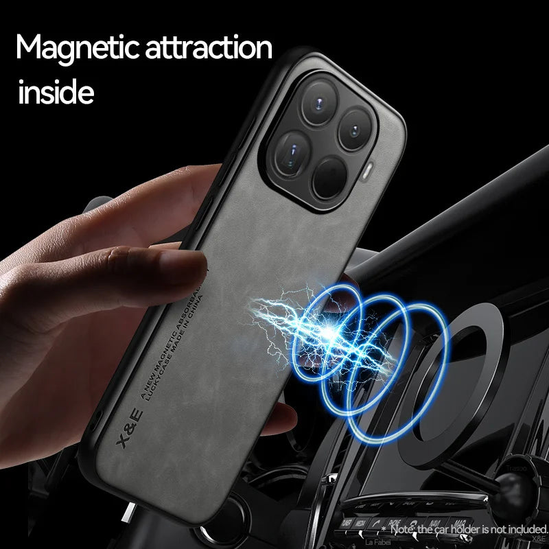 For Xiaomi 15T Pro 5G Case Soft Leather Magnetic Holder Phone Case For Xiomi Xiaomy Mi15T Mi 15T 15 T Pro Shockproof Back Cover