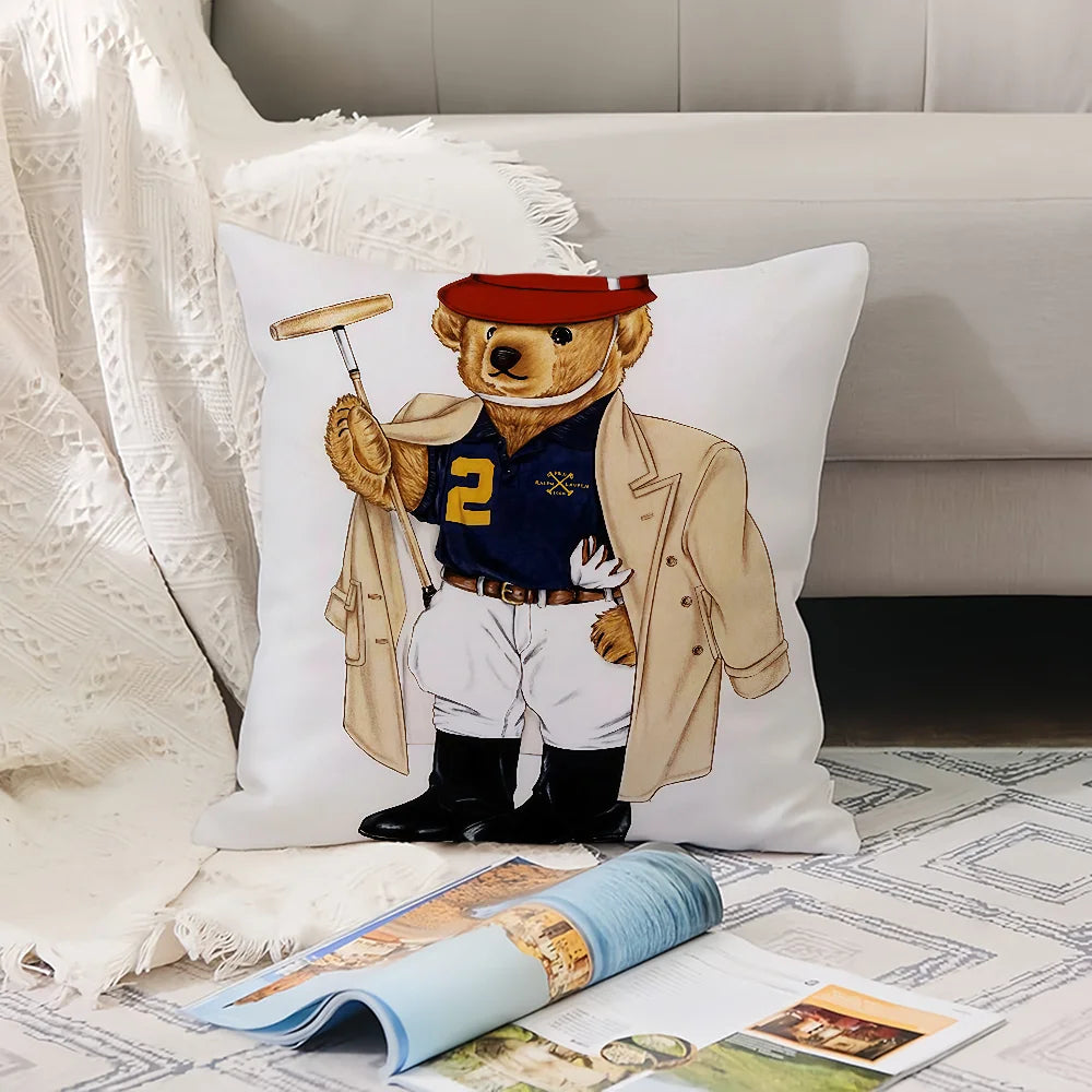 P-Polo Pillow Case Office Cushions Suitable For Sofa B-Bears Car Bedroom Decorative Cushion Cover