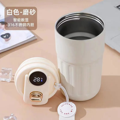 Stainless Steel Insulated Cup Display Temperature Coffee Cup Intelligent Car Mounted Water Cup Gift Drinking Tool