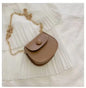 Mini Fashion Saddle Bag Chain Crossbody Bag Coffee Black Yellow Children's Small Cross Body Bags Earphone Lipstick Storage Bags