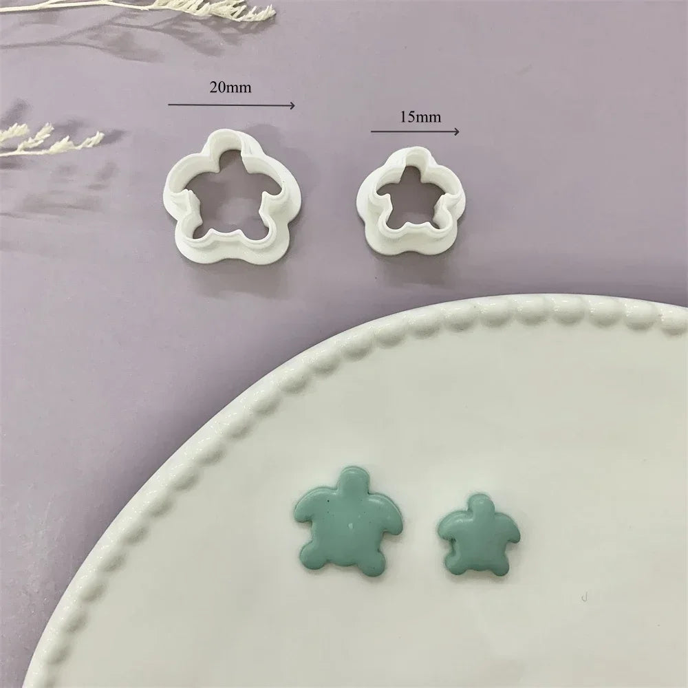 Octopus/Whale/Turtle/Coral/Starfish/Fish Tail/Conch/Shell Shaped Ocean Animal Clay Cutters Summer Beach Cutting Mold for Earring