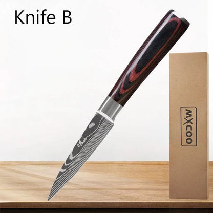 WXCOO Boning Knife Professional Kitchen Knives Stainless Steel Knife Paring Cooking Knives Fruit Peeling Meat Cleaver Knife